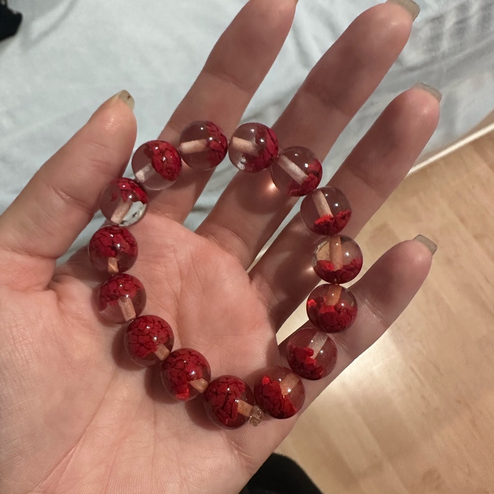 Elegant Red Beaded Bracelet